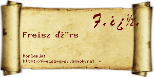 Freisz Örs névjegykártya